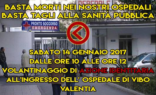 Sanità Vibo – Sabato iniziativa informativa di Azione identitaria Calabria