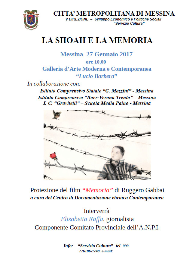 La Shoah e la memoria 2017 locandina