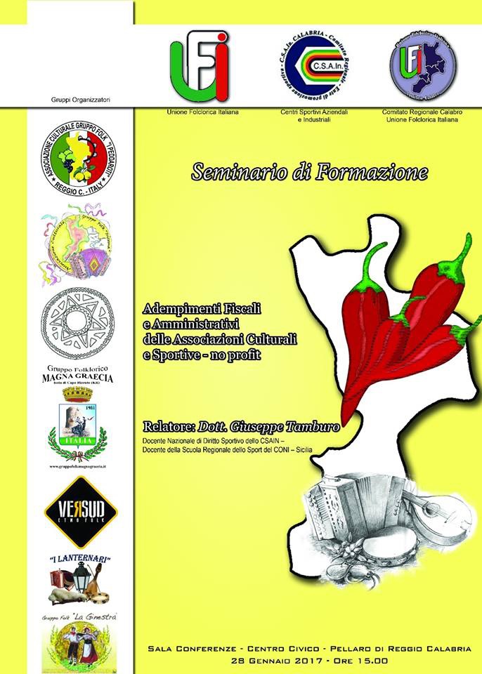 Reggio Calabria: Sabato Seminario di Formazione per le “Associazioni Culturali e Sportive No Profit”