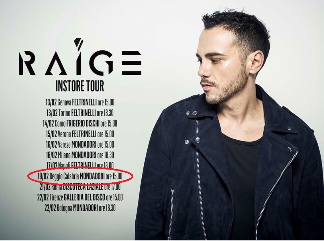 Reggio - Il cantante Raige presenta il suo ultimo disco