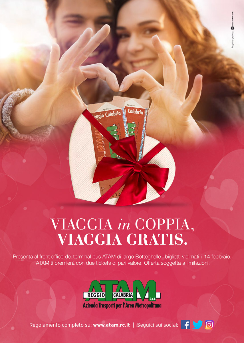 Reggio – Il concorso dell’Atam “Viaggia in coppia, viaggia gratis”