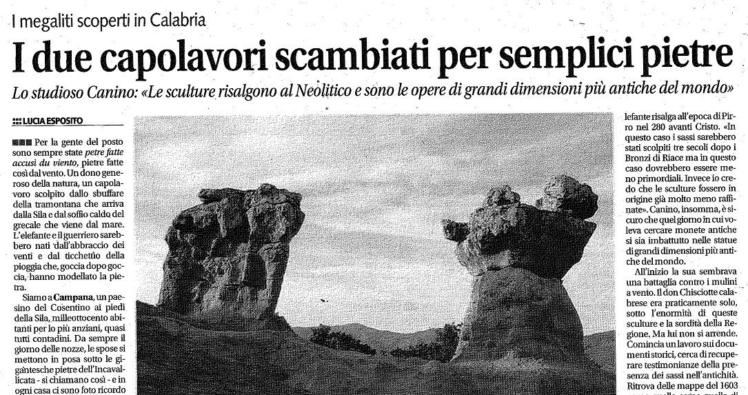 Campana (CS) – Sindaco Chiarello: “Elefante di pietra, avviare lo studio”