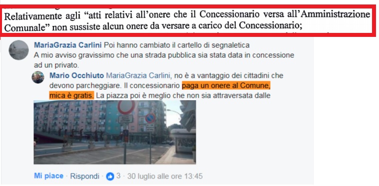 Occhiuto regala Piazza Fera ad un privato