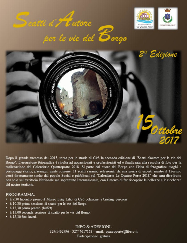 Cirò pronta allo Street photography, invitati fotoamatori dalla Calabria