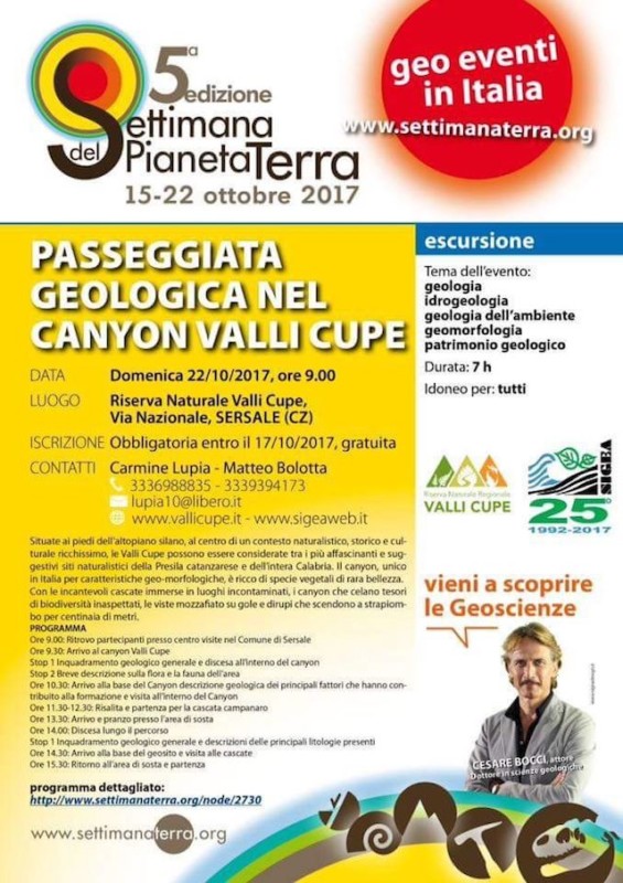 La Riserva Naturale Valli Cupe parteciperà alla “Settimana del Pianeta Terra”