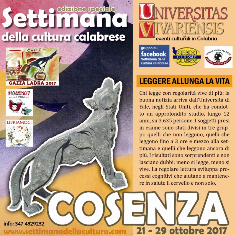 Cosenza: edizione speciale della Settimana della cultura calabrese