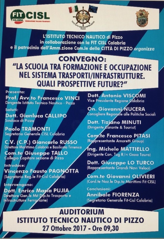 A Pizzo convegno presso l’Istituto Nautico organizzato dalla Fit Cisl