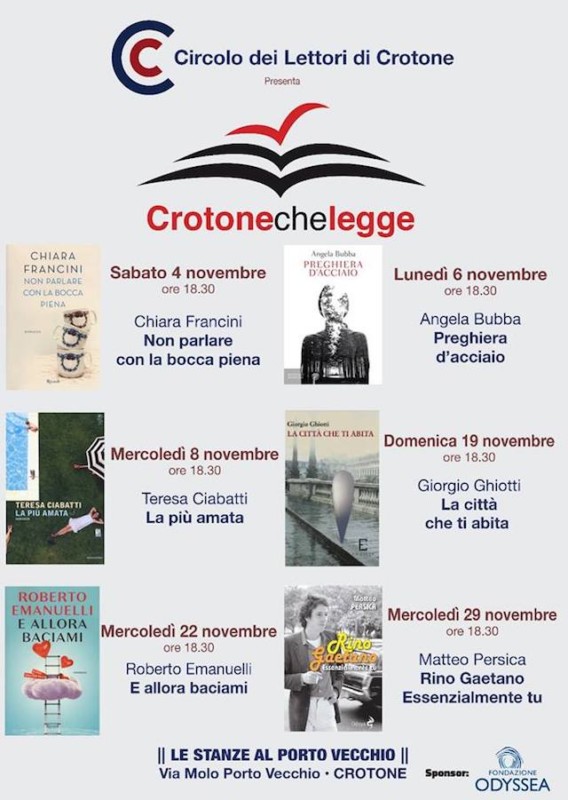 Crotone – Incontro con Teresa Ciabatti mercoledì 8 novembre