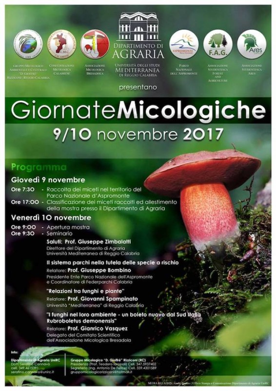 Reggio Calabria – Ad Agraria le Giornate Micologiche