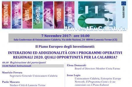 Lamezia Terme – Evento regionale “Il Piano Europeo degli Investimenti”