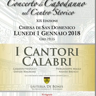 Cosenza – Concerto di Capodanno nel Centro Storico con i Cantori Calabri