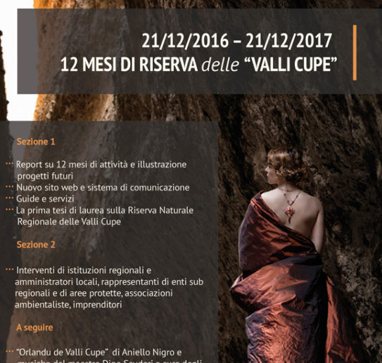 La Riserva Naturale Valli Cupe festeggia il 21 dicembre un anno di vita