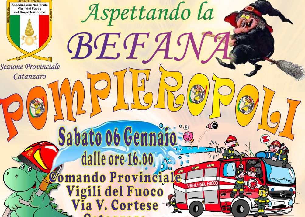 “Aspettando la Befana” con Pompieropoli il 6 gennaio a Catanzaro
