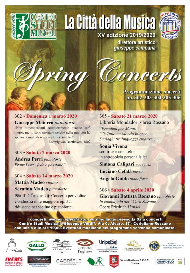 Corigliano-Rossano – La città della Musica: riparte la kermesse con lo Spring Concerts