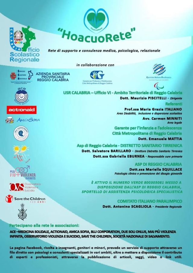 “HoacuoRete” Nasce una rete di supporto e consulenza medica, psicologica, relazionale