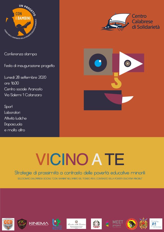 Catanzaro – Presentazione del progetto “Vicino a te… Strategie di prossimità a contrasto delle povertà educative minorili”