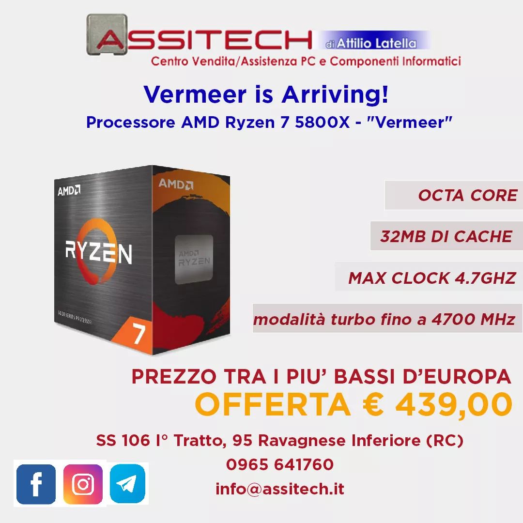 Asssitech – A Reggio Calabria il nuovo super processore Amd al prezzo tra i più bassi d’Europa