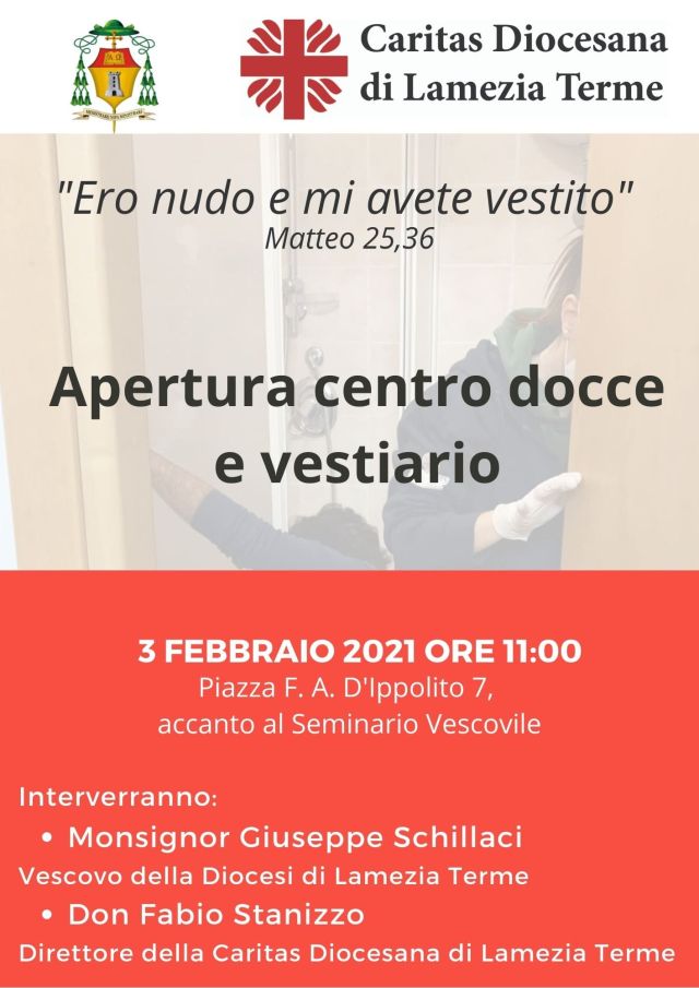 Lamezia Terme – Inaugurazione del centro docce e vestiario della Caritas diocesana