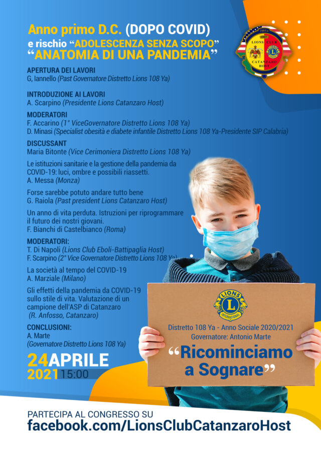 Il 24 aprile l’incontro promosso dal Lions Club Catanzaro Host