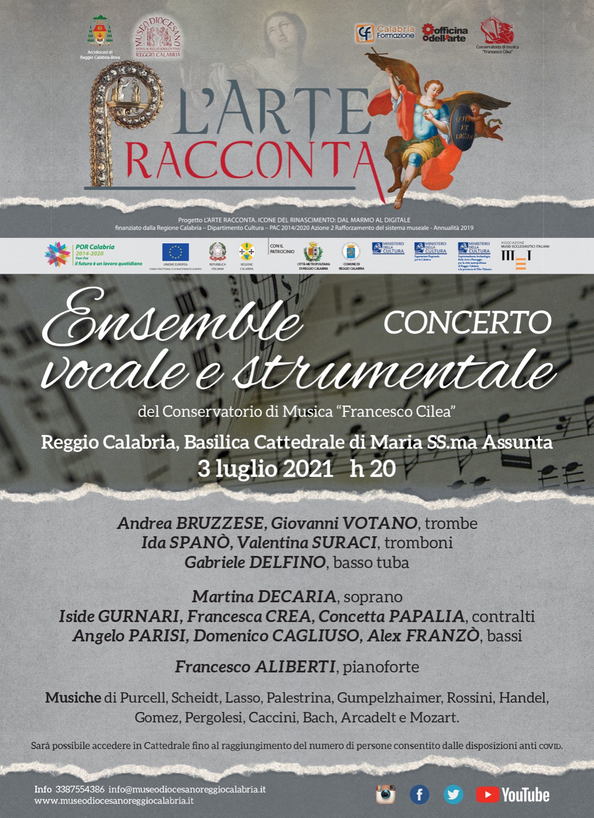 Reggio Calabria – L’arte racconta: sabato 3 luglio in Cattedrale Concerto dell’Ensemble vocale e strumentale del Conservatorio Cilea