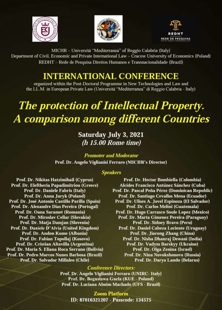 Alla Mediterranea una Conferenza internazionale in materia di proprietà intellettuale con la partecipazione di giuristi di 32 Paesi di tutto il mondo