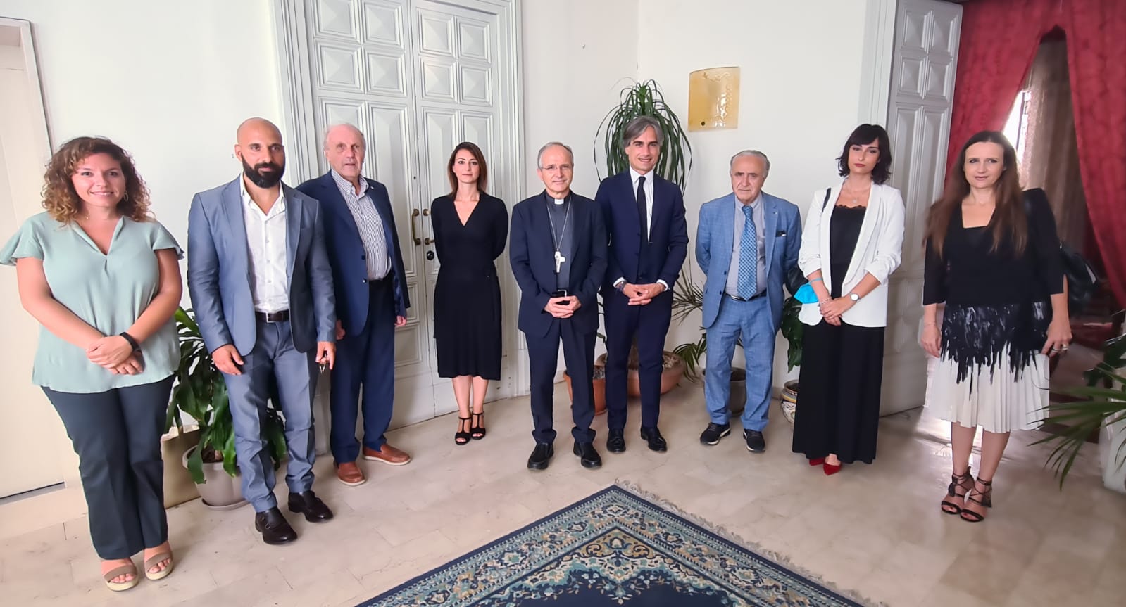 Il sindaco Giuseppe Falcomatà e la sua Giunta in visita dall’Arcivescovo Monsignor Fortunato Morrone