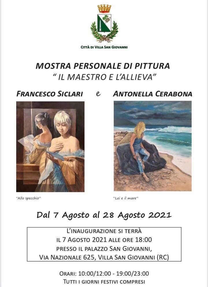 A Villa San Giovanni la mostra personale del maestro Francesco Siclari e della sua allieva Antonella Cerabon
