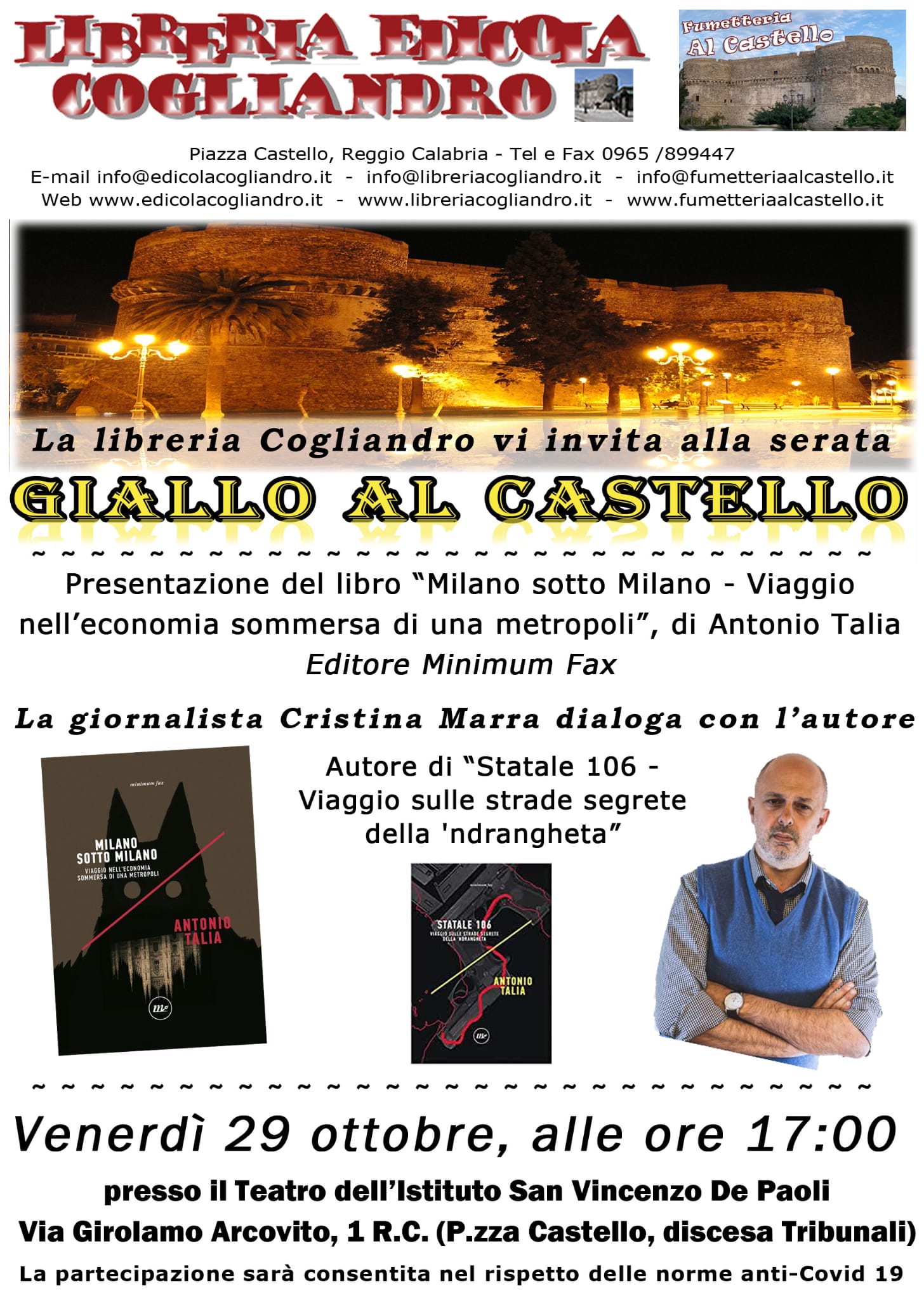 Reggio Calabria – A Giallo al Castello ospite Antonio Talia