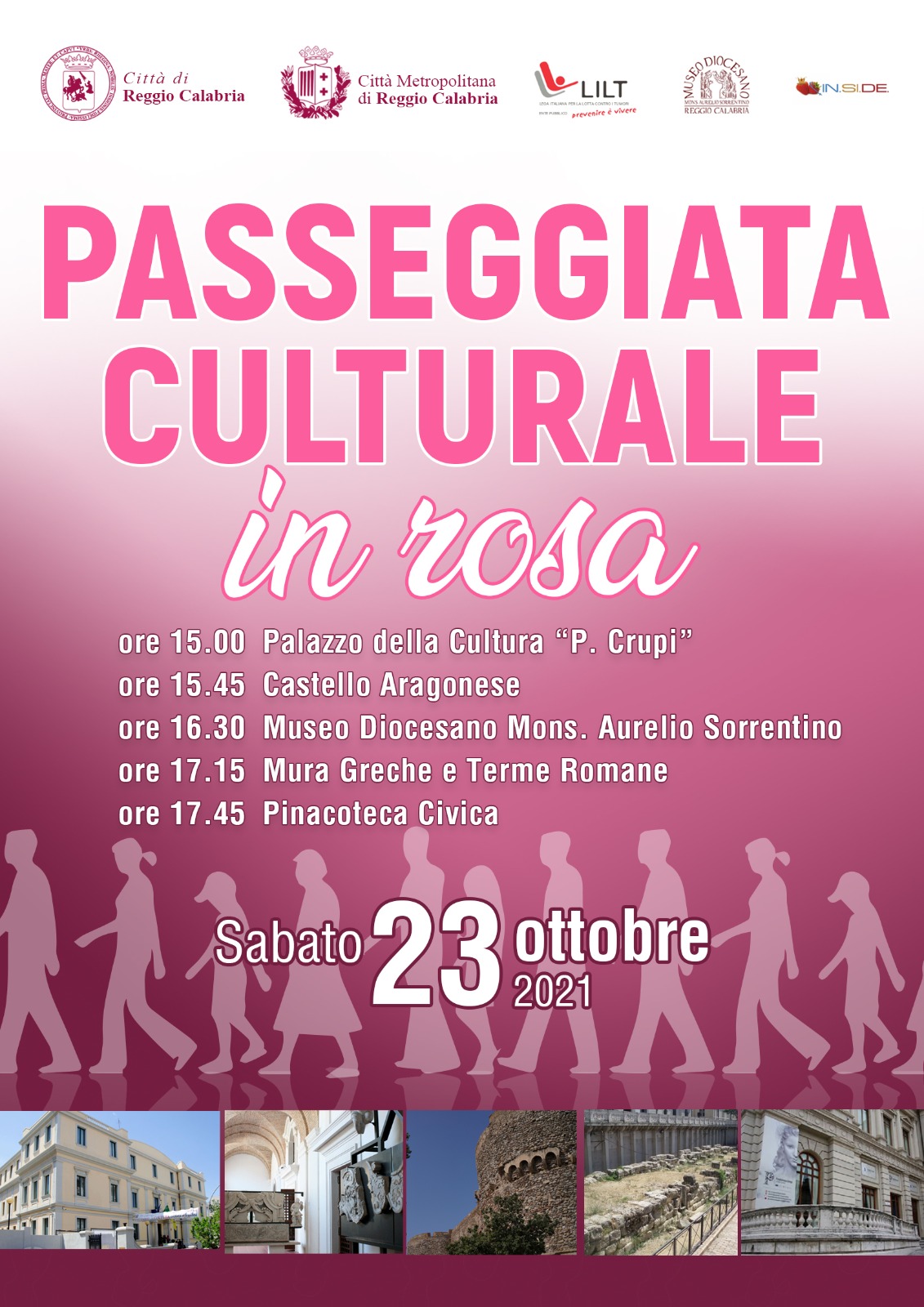 Reggio Calabria – “Ottobre in rosa”: Sabato 23 ottobre la “Passeggiata culturale in rosa”