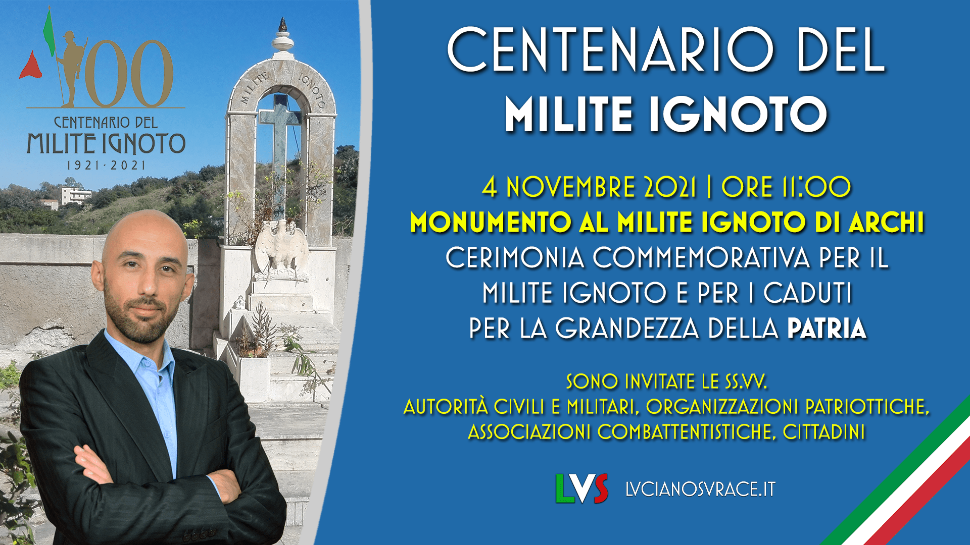 Archi (RC), il 4 novembre la commemorazione per il Centenario del Milite Ignoto