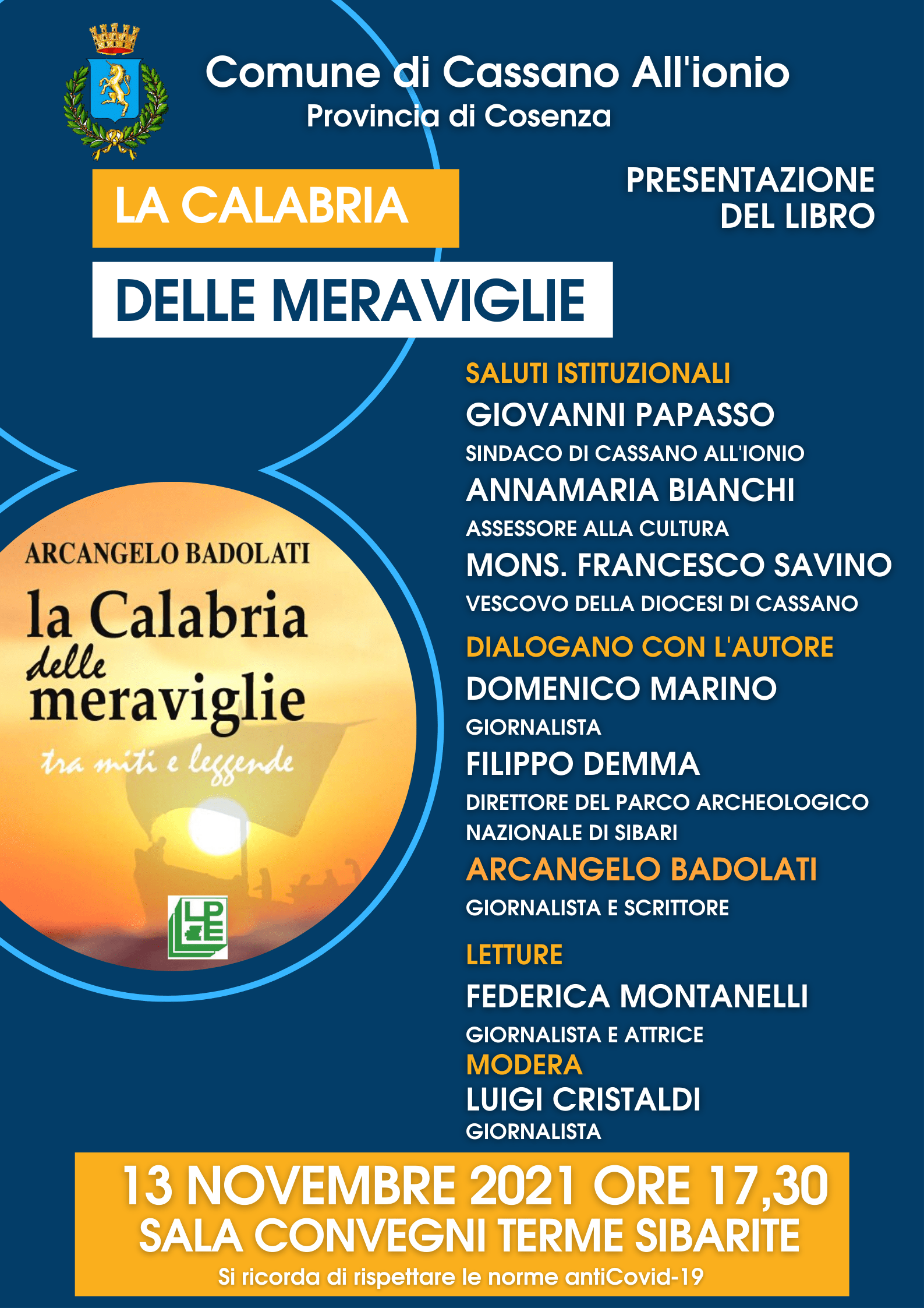 Sarà presentato sabato a Cassano “La Calabria delle Meraviglie” di Arcangelo Badolati