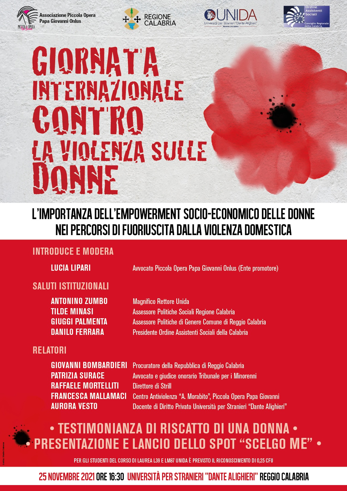 Reggio Calabria – Incontro alla Dante Alighieri in occasione della Giornata Internazionale contro la violenza sulle Donne