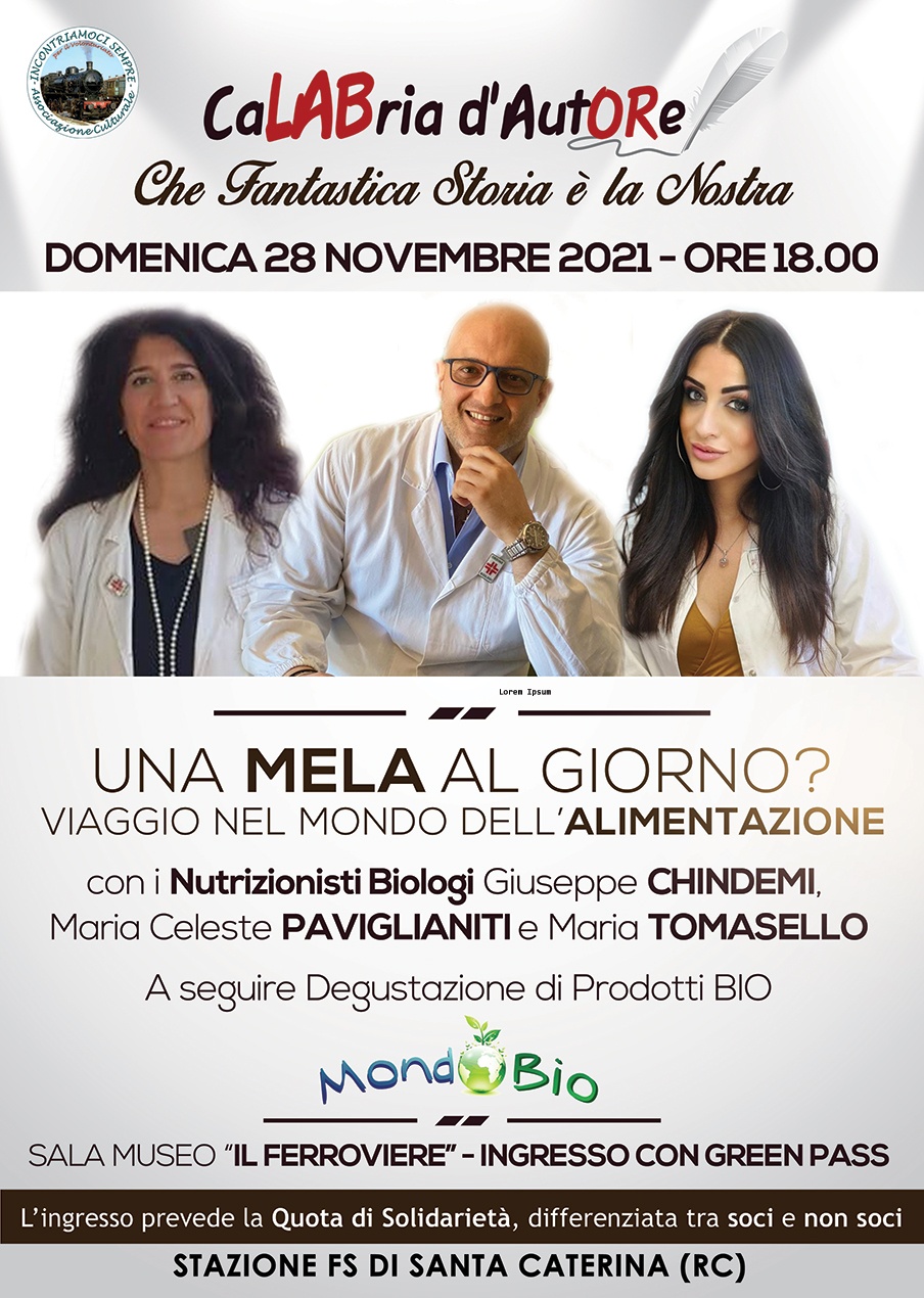 Calabria d’Autore presenta “Una mela al giorno? Viaggio nel mondo dell’alimentazione” con i Nutrizionisti Biologi