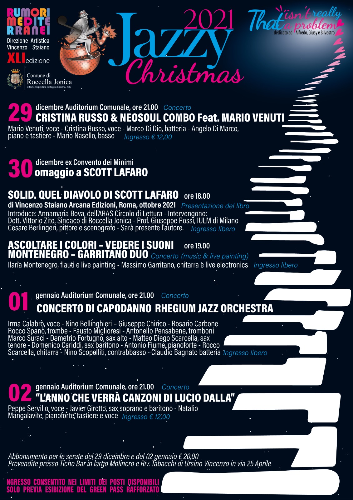 Al via il 29 dicembre l’ottava edizione di Rumori Mediterranei Jazzy Christmas