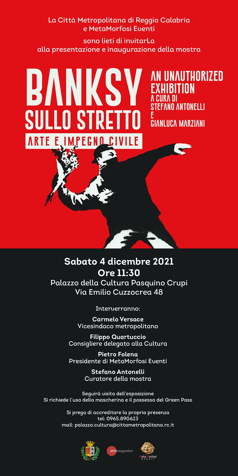 Reggio Calabria – Banksy sullo Stretto, sabato presentazione e inaugurazione della mostra