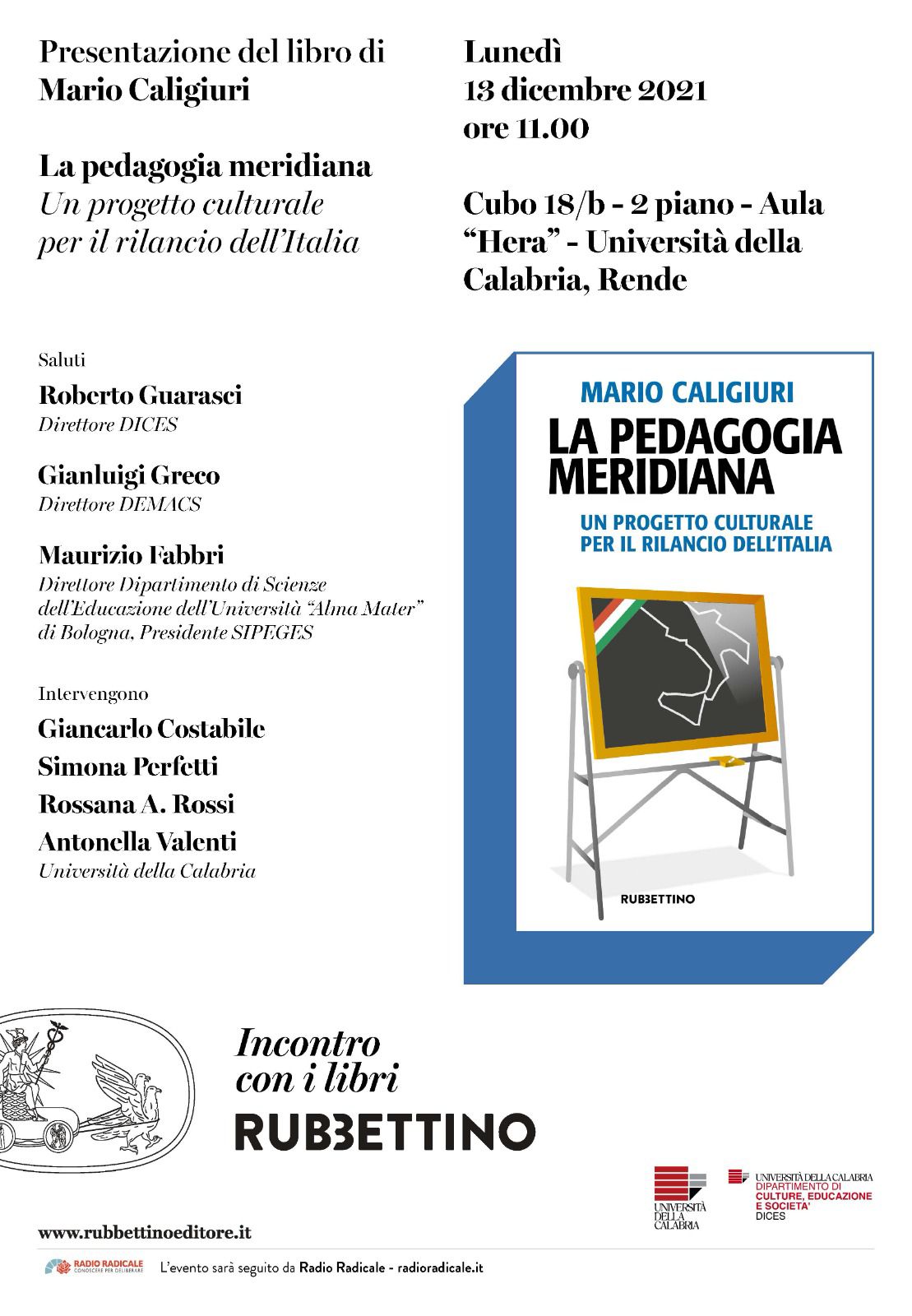 Unical: presentazione del libro di Mario Caligiuri