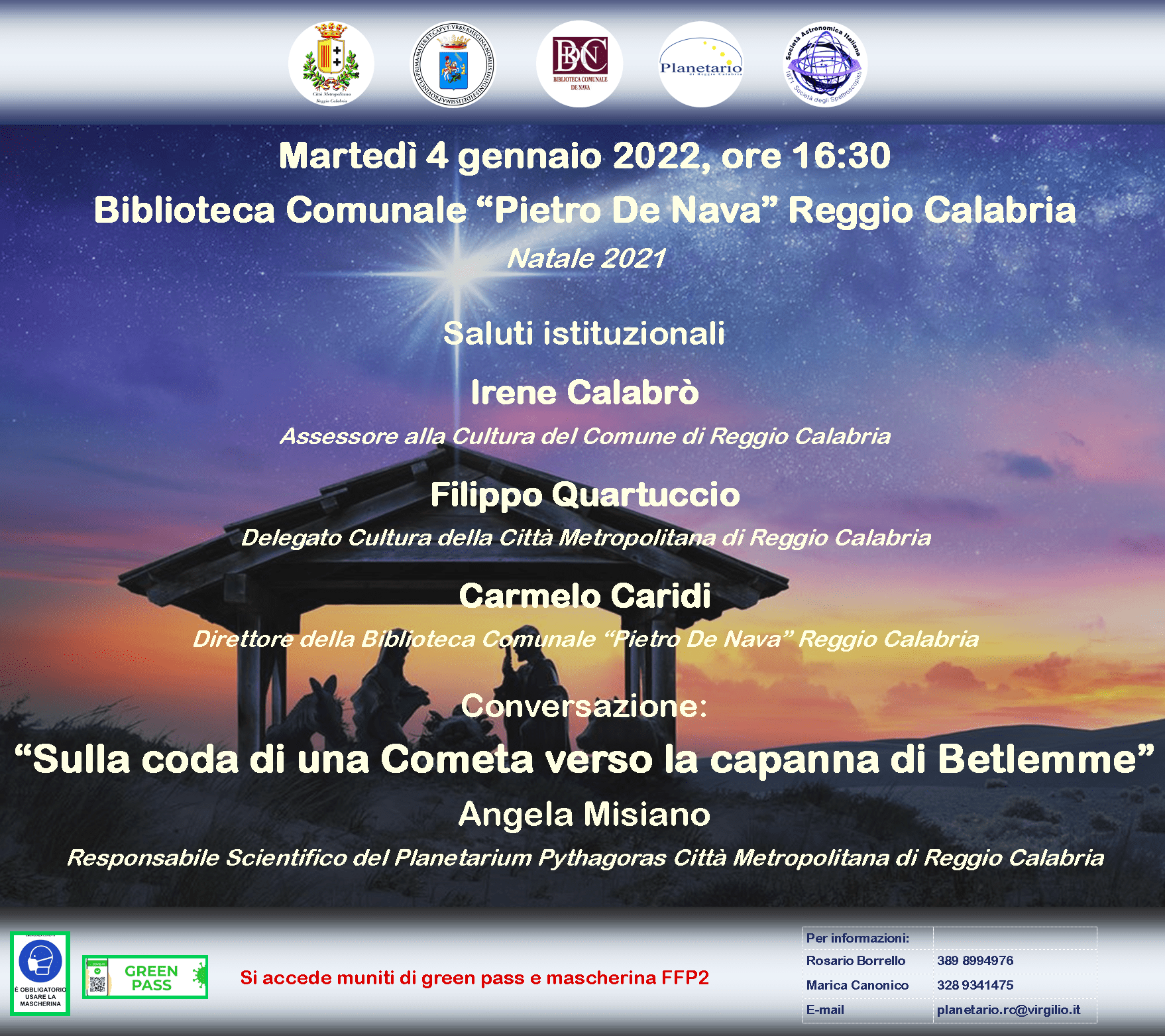 Reggio Calabria – Il 4 gennaio appuntamento promosso dal Planetario