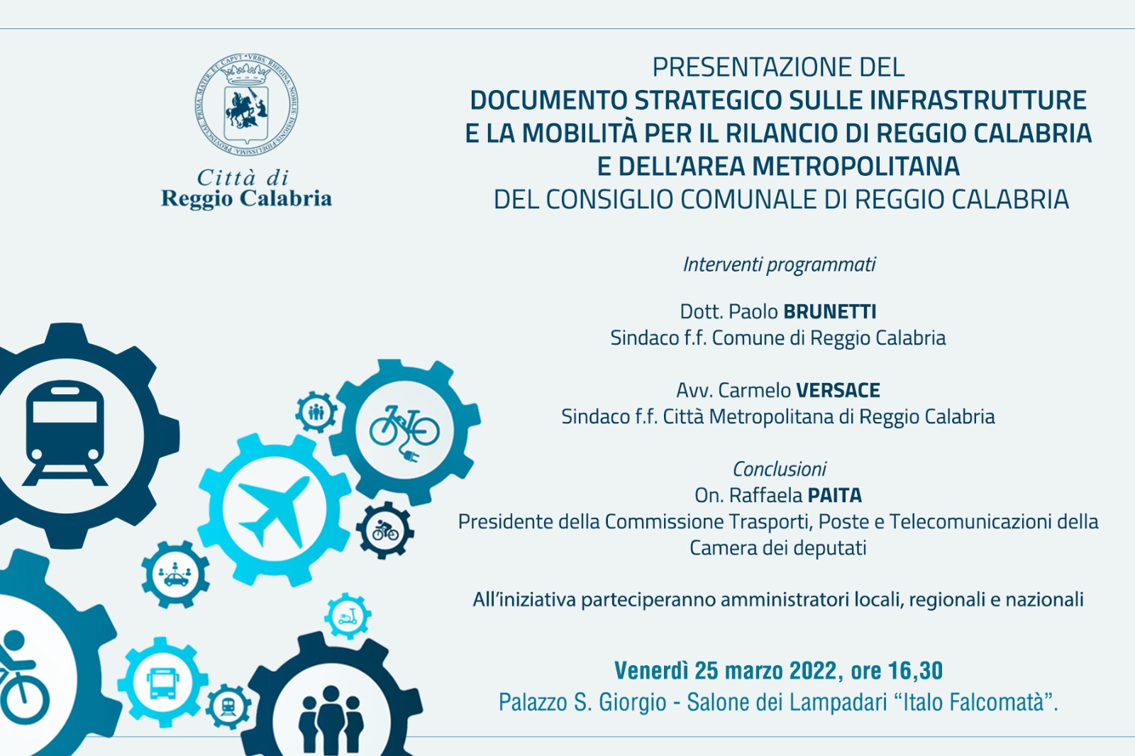 Reggio Calabria – A Palazzo San Giorgio l’incontro con la Presidente della Commissione Trasporti della Camera dei Deputati