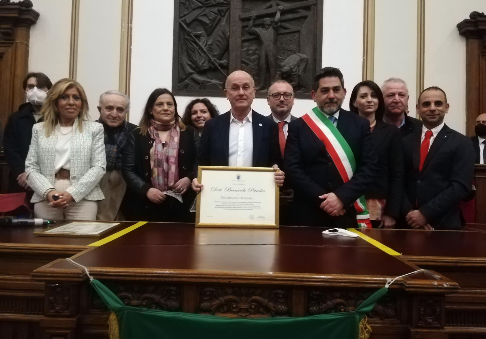 Bernardo Petralia cittadino onorario di Reggio Calabria