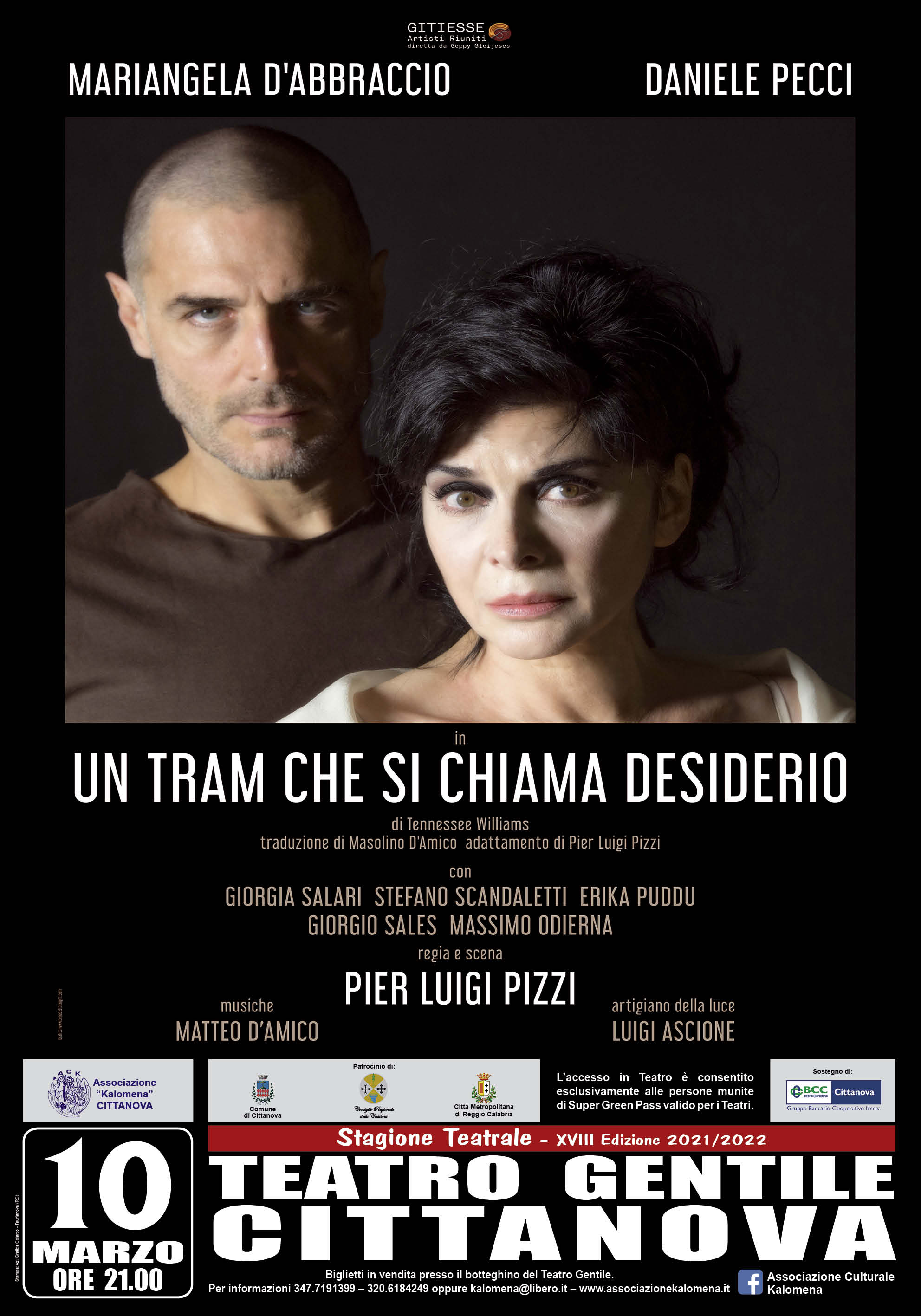 Il 10 marzo al teatro Gentile di Cittanova “Un tram che si chiama desiderio”