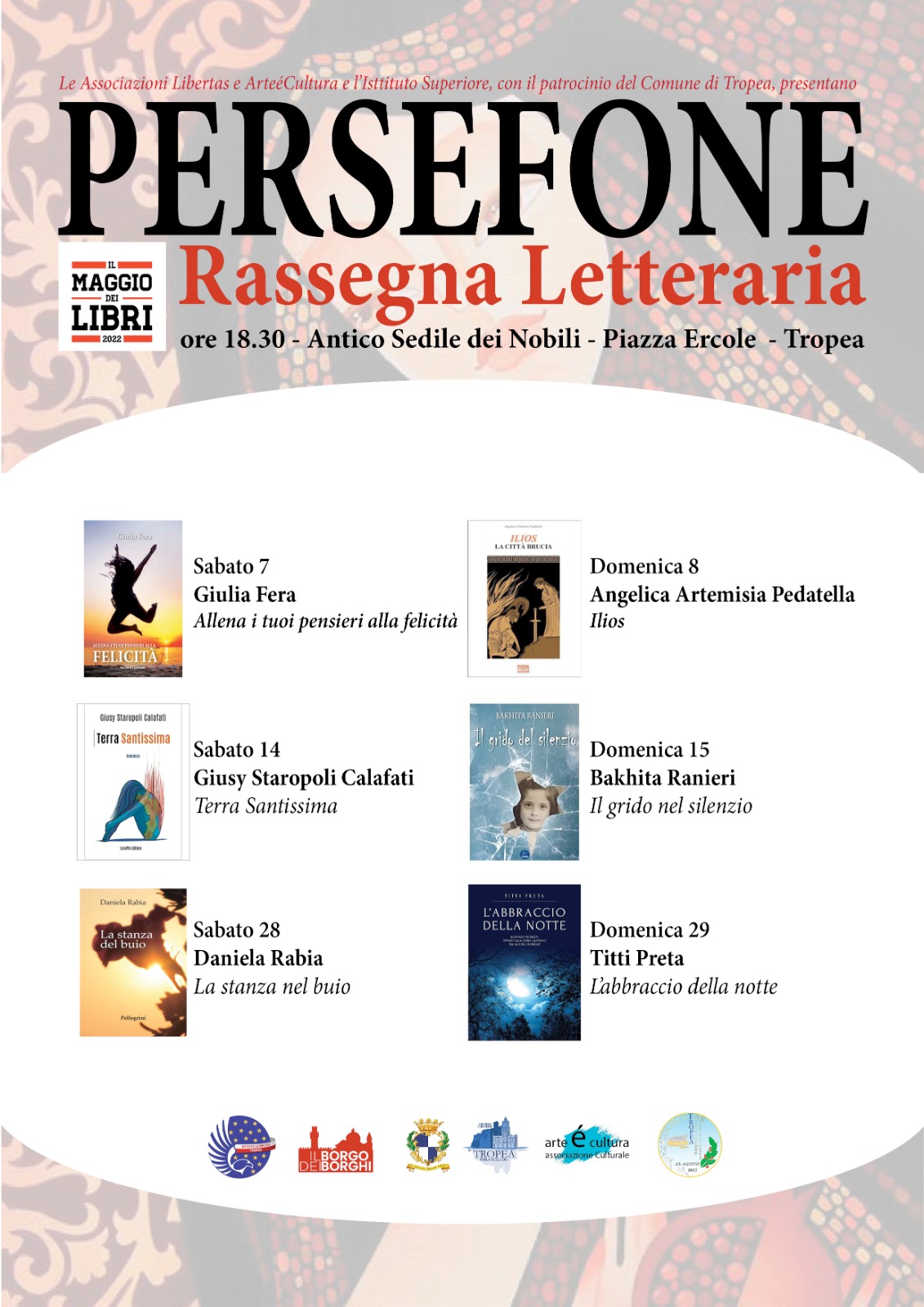 Rassegna Letteraria “Persefone”. Presentazioni di opere di autrici calabresi per tre fine settimana di maggio a Tropea
