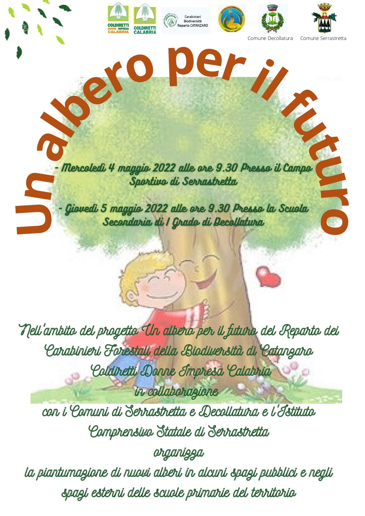 “Un albero per il futuro”: iniziativa a Serrastretta e Decollatura