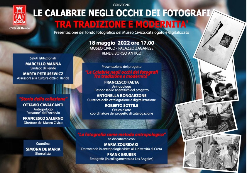 “Strategia Fotografia”: a Rende mercoledì si presenta l’archivio digitale del patrimonio fotografico-antropologico