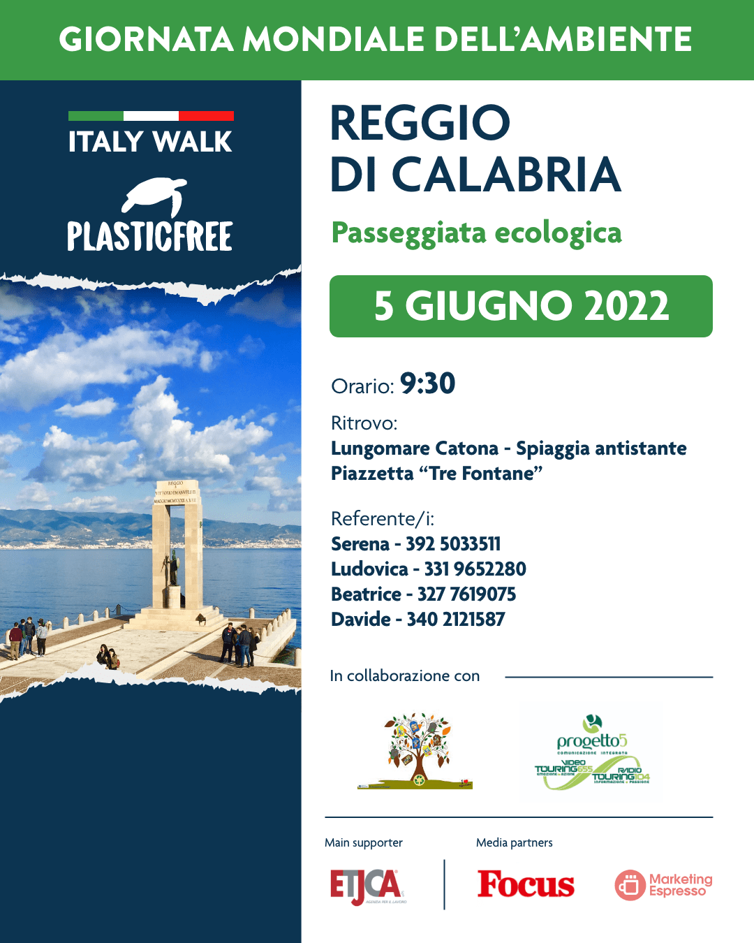 Plastic Free a Catona per la giornata mondiale dell’ambiente