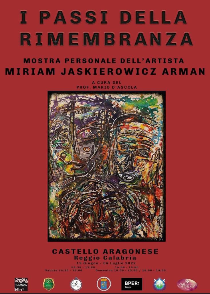 Reggio Calabria – Venerdi a Palazzo San Giorgio la presentazione della mostra “I passi della rimembranza” dell’artista Miriam Jaskierowicz Arman