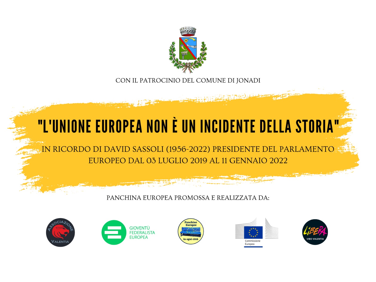 A Jonadi due panchine europee dedicate a David Sassoli