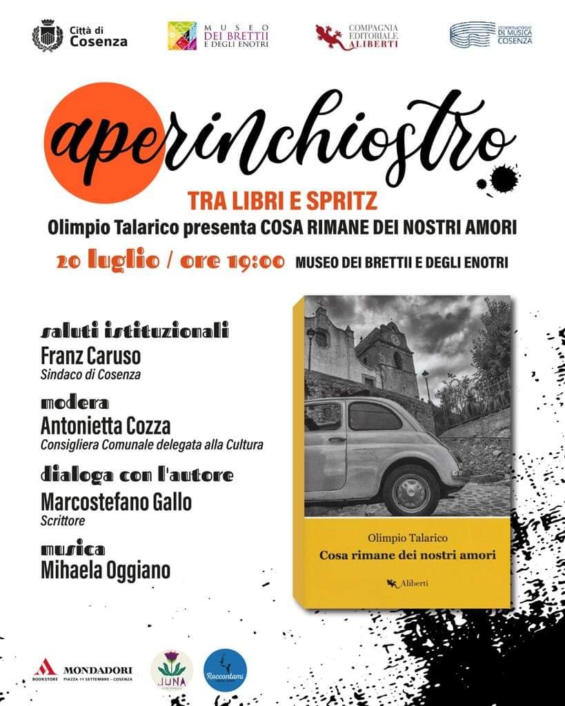 Cosenza – Olimpio Talarico protagonista del terzo appuntamento di Aperinchiostro