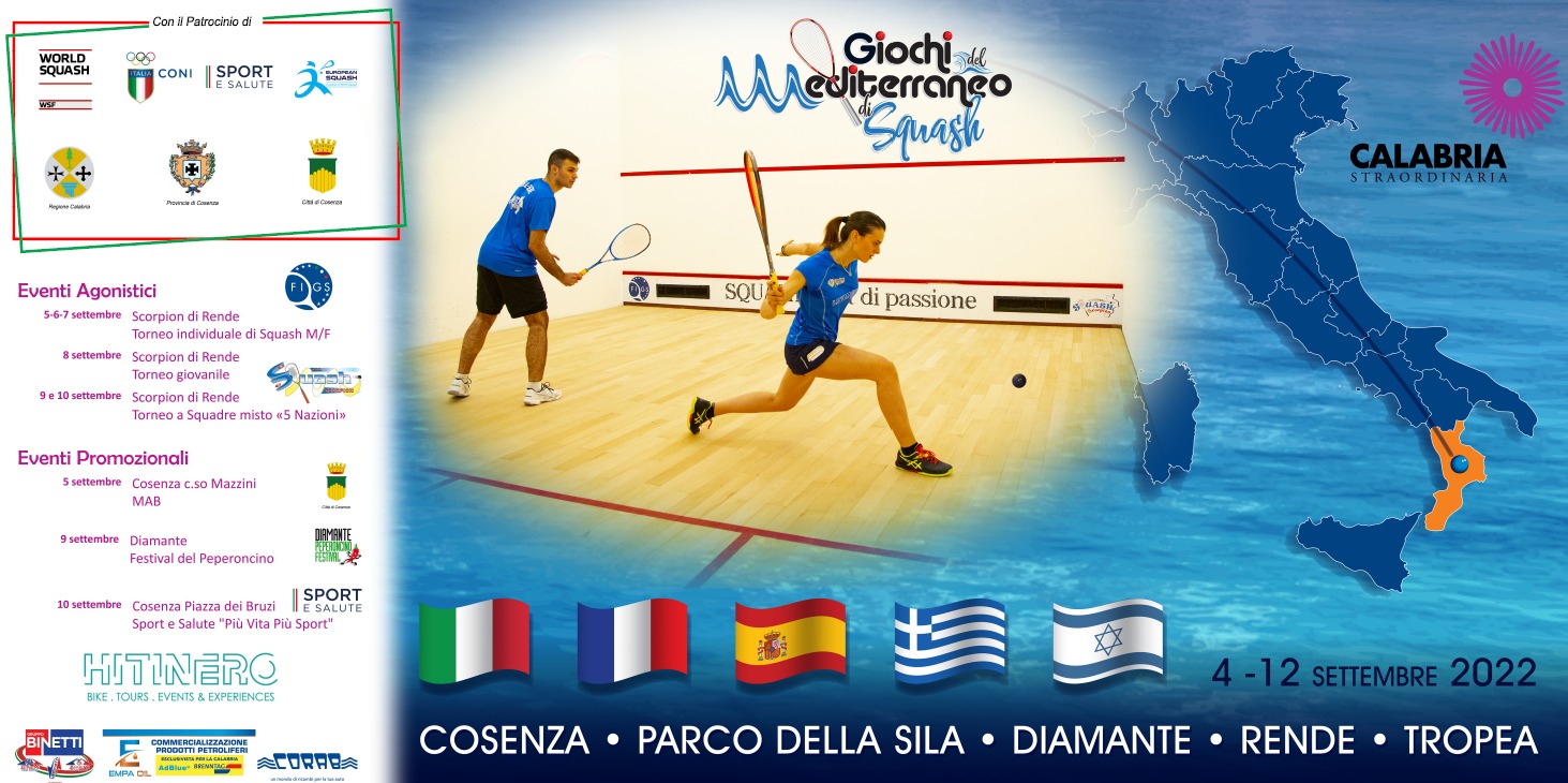 A Rende i Giochi del Mediterraneo di Squash 2022