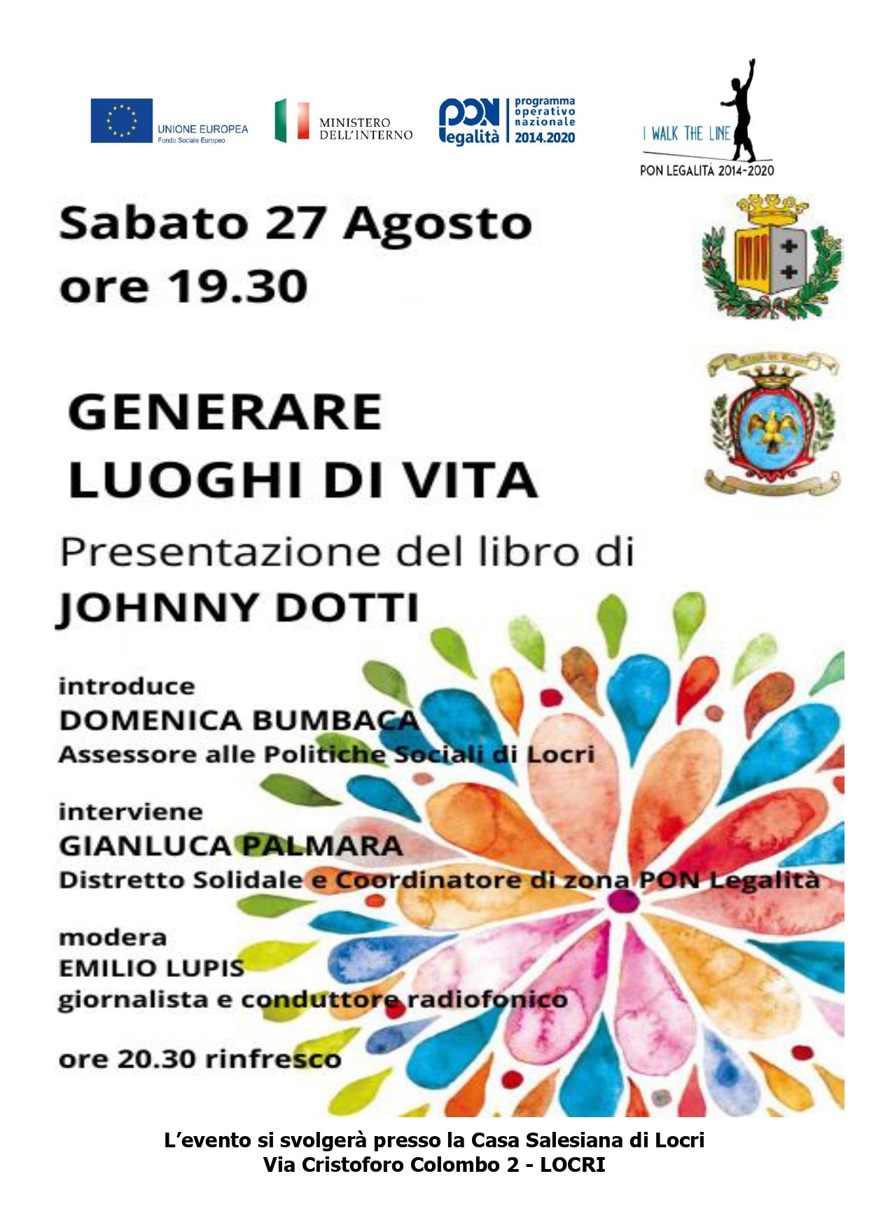 Reggio Calabria – Questa sera a Locri il professore universitario Johnny Dotti