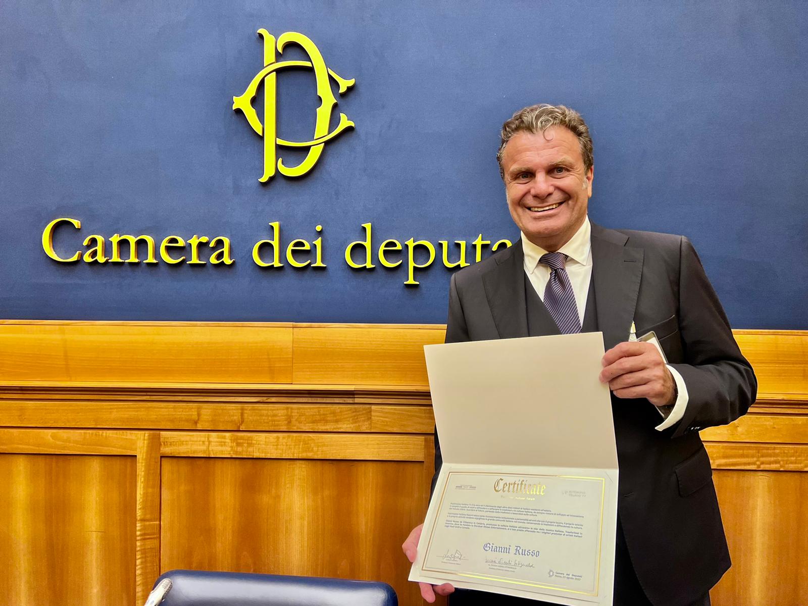 Cittanova (RC) -Prestigioso riconoscimento conferito al concittadino Gianni Russo